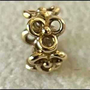 Pandora 14K Yellow Gold Trinity Flower Spacer Charm